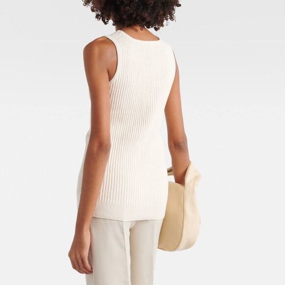 TOTEME Ribbed-Knit Cotton-Blend Bouclé Tank Top - Picture 2 of 8